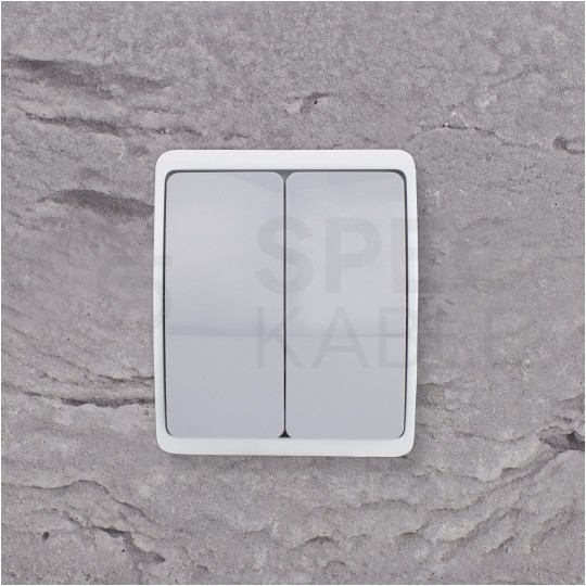 Łącznik świecznikowy podwójny natynkowy hermetyczny IP44 szary Koala ViPlast