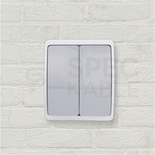 Łącznik świecznikowy podwójny natynkowy hermetyczny IP44 szary Koala ViPlast