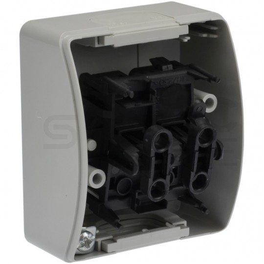 Łącznik świecznikowy podwójny natynkowy hermetyczny IP44 szary Koala ViPlast