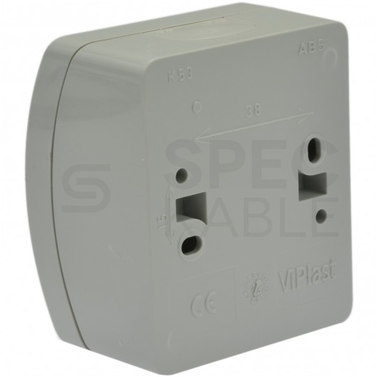 Łącznik świecznikowy podwójny natynkowy hermetyczny IP44 szary Koala ViPlast