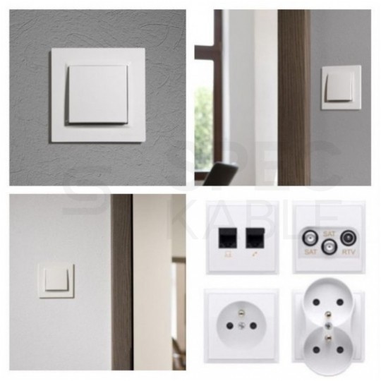 Łącznik świecznikowy podwójny SIMON 10 biały szybkozłącze 10AX Kontakt Simon CW5C.01/11