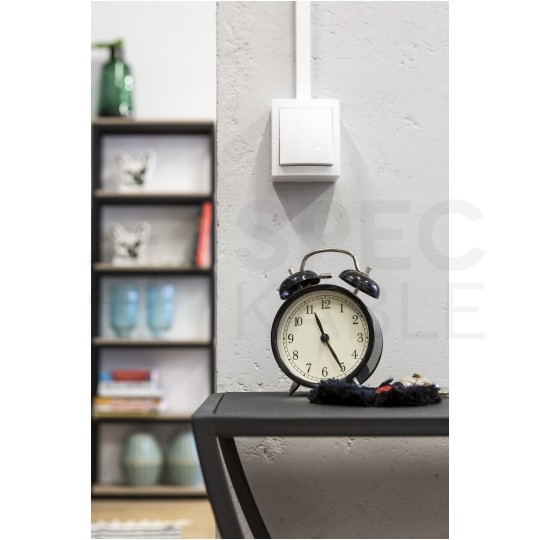 Łącznik świecznikowy podwójny SIMON Aquaclick natynkowy bryzgoszczelny IP44 czarny matowy 10AX z podświetleniem LED Kontakt Simon ACW5L/49