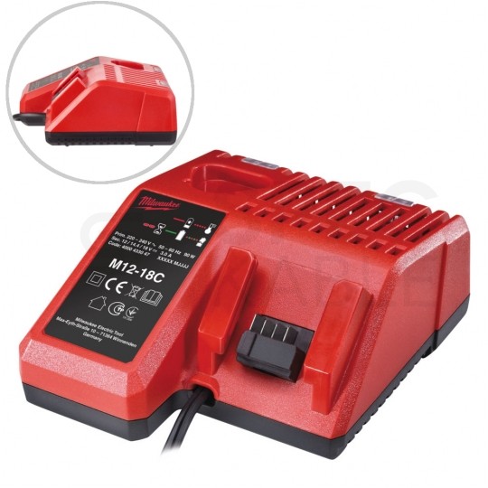 Ładowarka do akumulatorów 12V-18V dla elektronarzędzi MILWAUKEE (M12, M14, M18 Redlithium) M12-18C