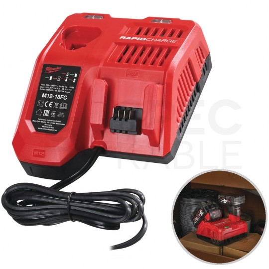 Ładowarka do akumulatorów 12V-18V dla elektronarzędzi MILWAUKEE (M12, M14, M18 Redlithium) M12-18FC