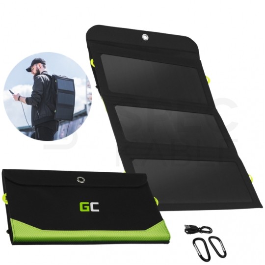 Ładowarka solarna 2x USB Typ-A 1x USB Typ-C Power Delivery 18W z funkcją Powerbank 10000 mAh Green Cell