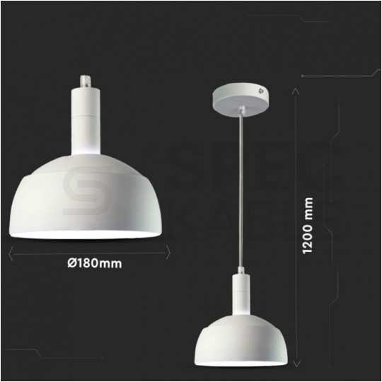 Lampa dekoracyjna wisząca aluminiowa biała regulowany kąt 1,2m E14 max 60W IP20 V-TAC VT-7100