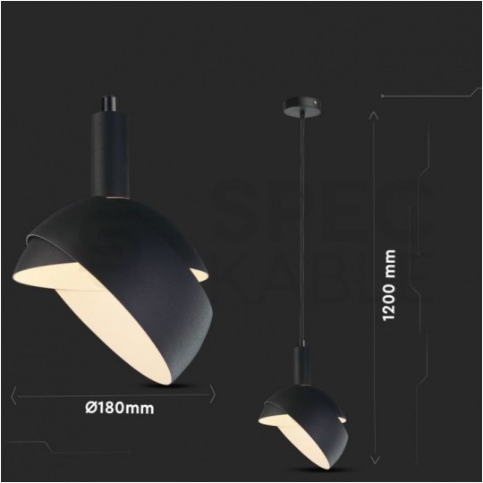 Lampa dekoracyjna wisząca aluminiowa czarna regulowany kąt 1,2m E14 max 60W IP20 V-TAC VT-7100
