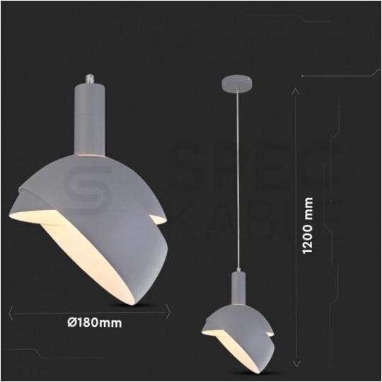 Lampa dekoracyjna wisząca aluminiowa szara regulowany kąt 1,2m E14 max 60W IP20 V-TAC VT-7100