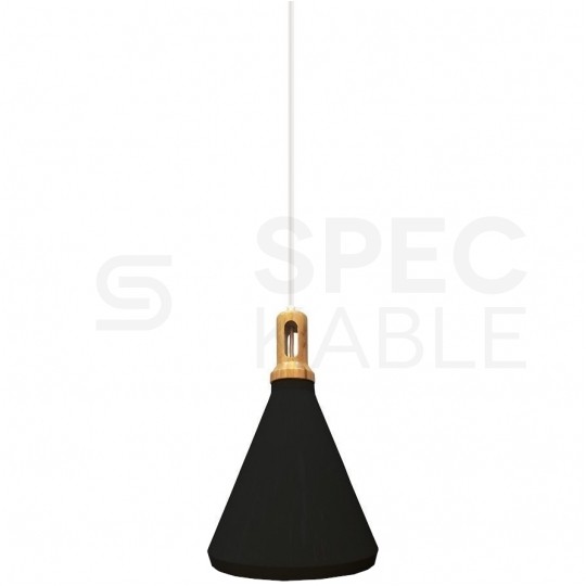 Lampa dekoracyjna wisząca czarna z elementem drewna fi:250mm dł:1200mm E27 max 60W IP20 V-TAC VT-7525-B