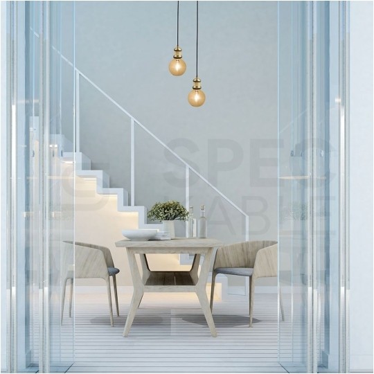 Lampa dekoracyjna wisząca oprawka mosiądz + przewód czarny dł:900mm E27 max 60W IP20 V-TAC VT-7555-BB