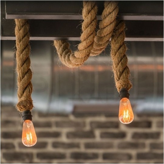 Lampa dekoracyjna wisząca sznur brązowy konopny 1,5m E27 max 60W IP20 V-TAC VT-7118