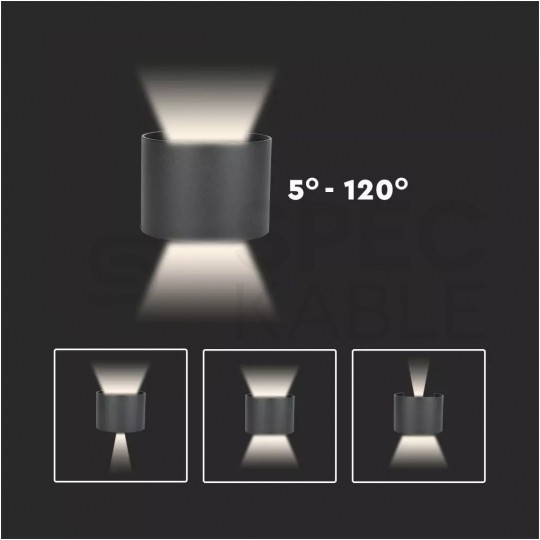 Lampa elewacyjna, kinkiet walec LED 6W 660lm 3000K IP65 szary barwa WW biała ciepła V-TAC VT-756-G