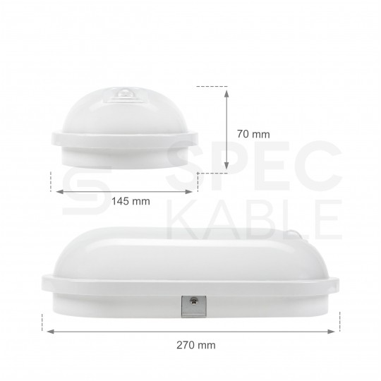 Lampa kanałowa z czujnikiem ruchu LED 20W 2100lm 4000K IP54 biała barwa NW biała neutralna SPECTRUM LED