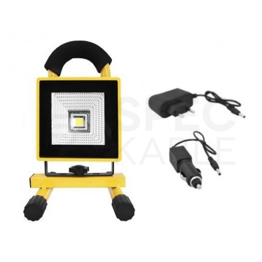 Lampa robocza akumulatorowa LED 10W 6000K przenośna, halogen warsztatowy IP44 SLIM