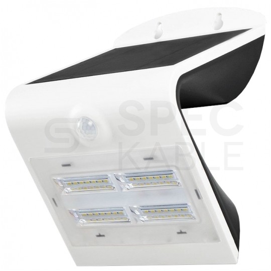 Lampa ścienna, elewacyjna solarna LED 3W 400lm 3000-4000K IP44 biały barwa WW lub NW biała ciepła lub neutralna V-TAC VT-768