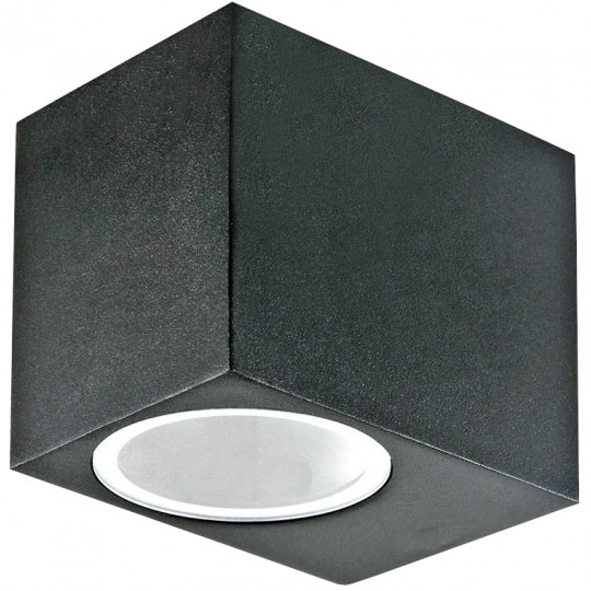 Lampa ścienna, kinkiet kwadrat GU10 max 35W czarny IP44 V-TAC VT-7651SQ