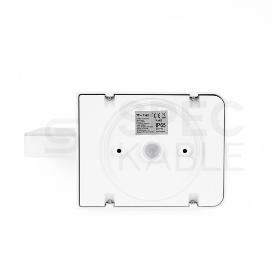 Lampa ścienna kwadratowa, kinkiet 350st LED 17W 2520lm 3000K biały z czujnikiem ruchu barwa WW biała ciepła IP65 V-TAC VT-11020S-SQ-W