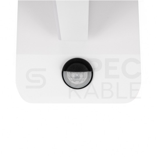 Lampa ścienna kwadratowa, kinkiet 350st LED 17W 2520lm 3000K biały z czujnikiem ruchu barwa WW biała ciepła IP65 V-TAC VT-11020S-SQ-W