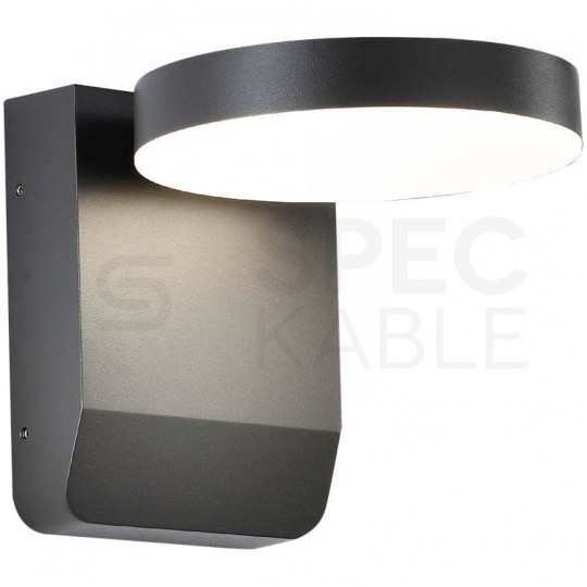 Lampa ścienna okrągła, kinkiet 350st LED 17W 2480lm 3000K czarny barwa WW biała ciepła IP65 V-TAC VT-11020-RD-B