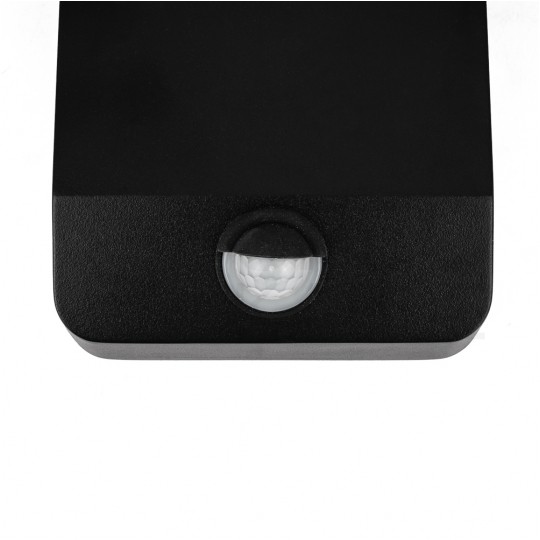 Lampa ścienna okrągła, kinkiet 350st LED 17W 2520lm 3000K czarny z czujnikiem ruchu barwa WW biała ciepła IP65 V-TAC VT-11020S-RD-B