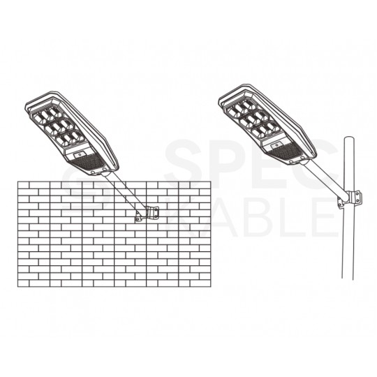 Lampa solarna JOCKER LED 120W 12000mAh, panel fotowoltaiczny 12W, czujnik ruchu z przewodem 5m VOLT