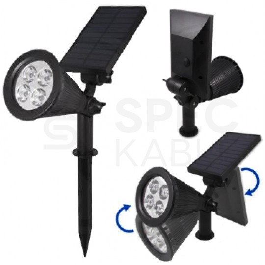 Lampa solarna LED 1,2W 120lm ogrodowa, wbijana 34cm IP65