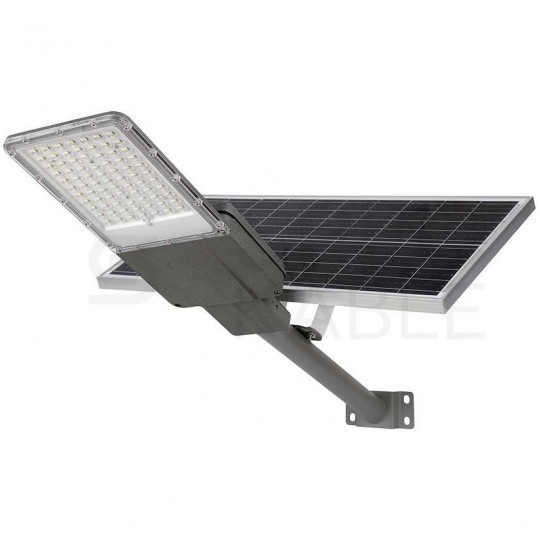 Lampa solarna LED 2500lm 6500K 30000mAh, panel fotowoltaiczny, pilot sterowania, czujnk zmierzchu barwa CW biała zimna V-TAC VT-15111ST