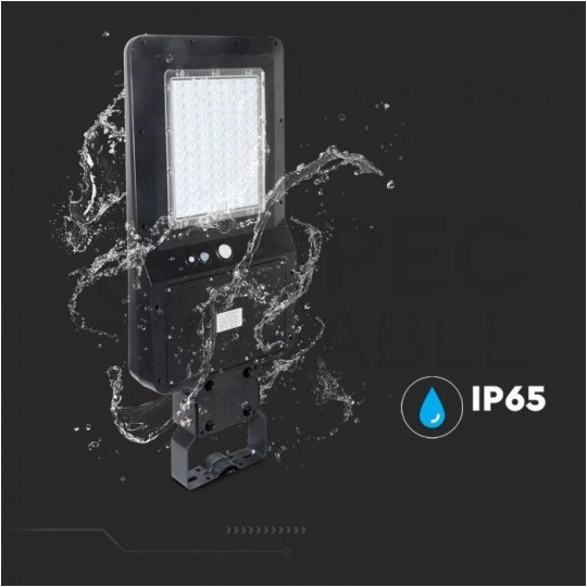Lampa solarna LED 40W 4800lm 6000K 12000mAh, panel fotowoltaiczny, pilot sterowania, czujnk ruchu i zmierzchu barwa CW biała zimna V-TAC VT-ST42