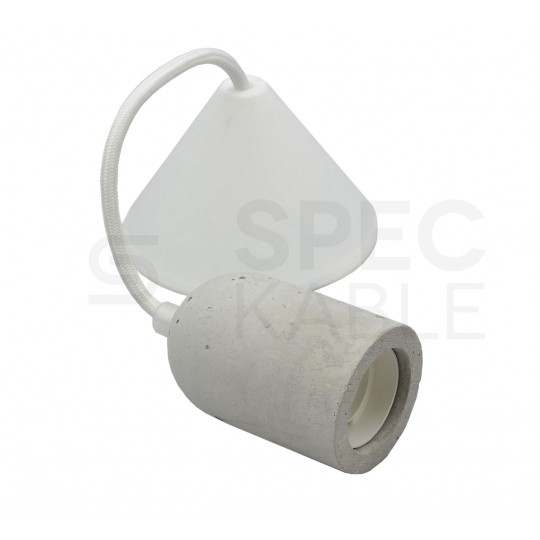 Lampa wisząca zwis sufitowy E27 betonowa biała
