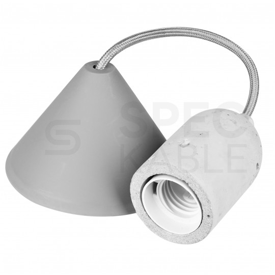 Lampa wisząca zwis sufitowy E27 betonowa szara
