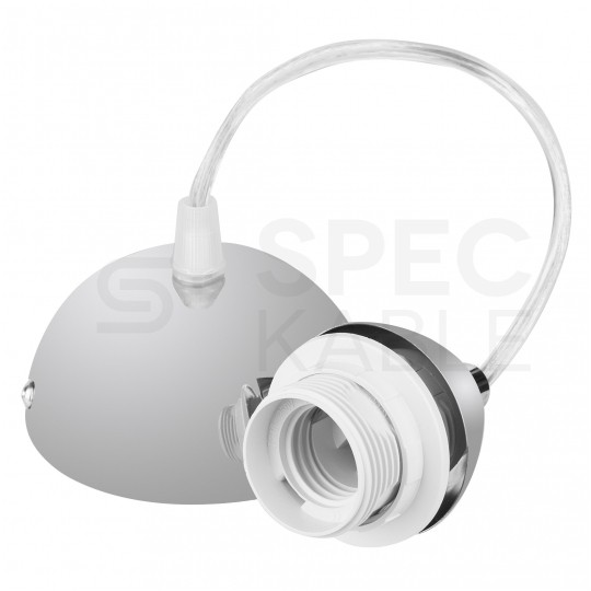 Lampa wisząca zwis sufitowy E27 chromowana pod klosz (bez linki)