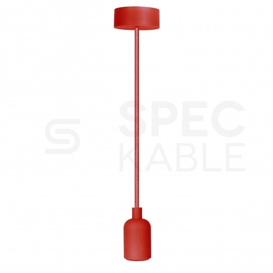 Lampa wisząca zwis sufitowy E27 silikonowa czerwona