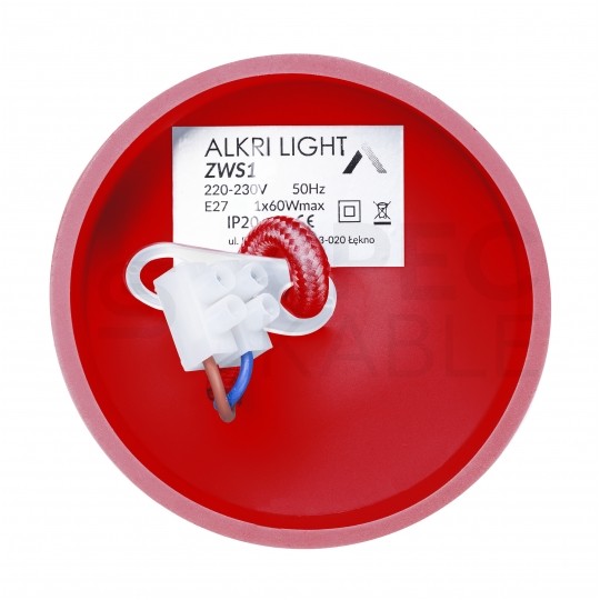 Lampa wisząca zwis sufitowy E27 silikonowa czerwona