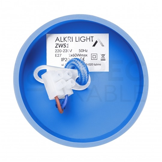 Lampa wisząca zwis sufitowy E27 silikonowa niebieska