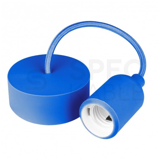 Lampa wisząca zwis sufitowy E27 silikonowa niebieska