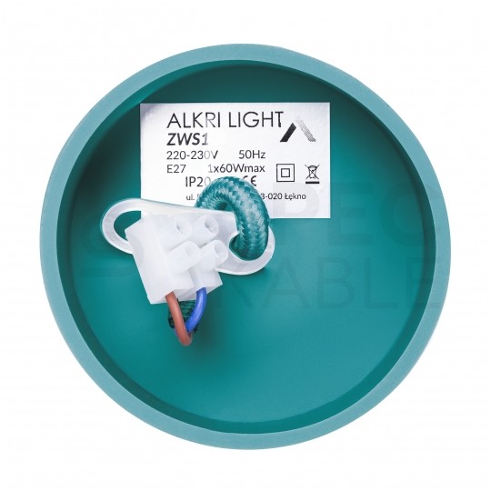 Lampa wisząca zwis sufitowy E27 silikonowa turkusowa