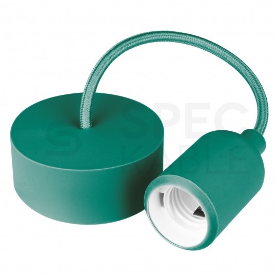Lampa wisząca zwis sufitowy E27 silikonowa turkusowa