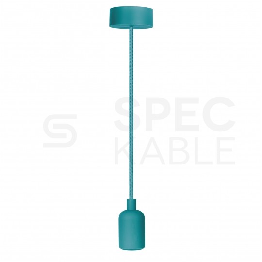 Lampa wisząca zwis sufitowy E27 silikonowa turkusowa