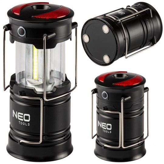 Lampka biwakowa LED 200lm 3W bateryjna 3xAA 3w1 wielofunkcyjna NEO 99-030