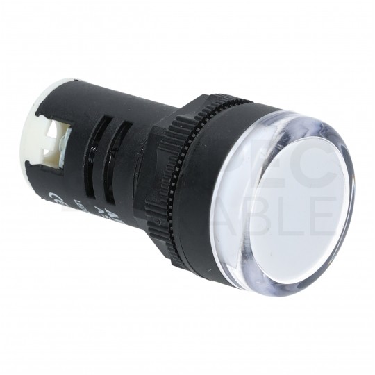 Lampka kontrolna sterownicza LED Biała 12V fi:22mm ADELID