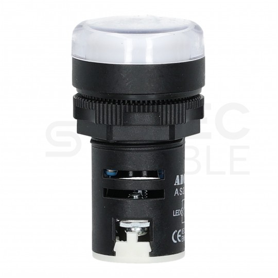 Lampka kontrolna sterownicza LED Biała 12V fi:22mm ADELID