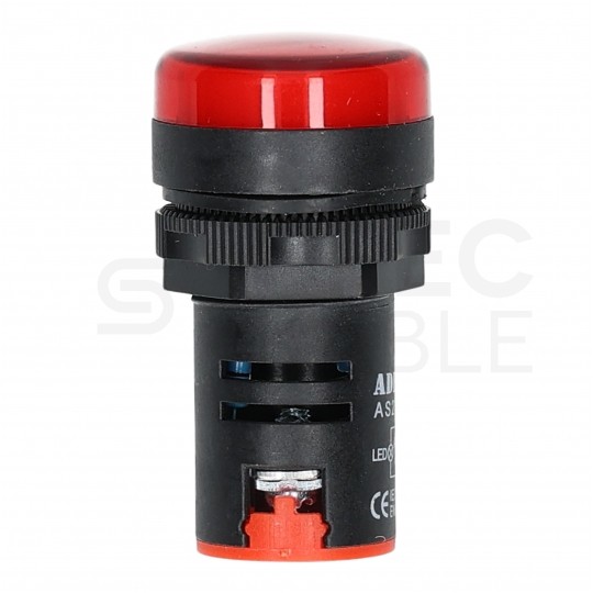 Lampka kontrolna sterownicza LED Czerwona 12V fi:22mm ADELID