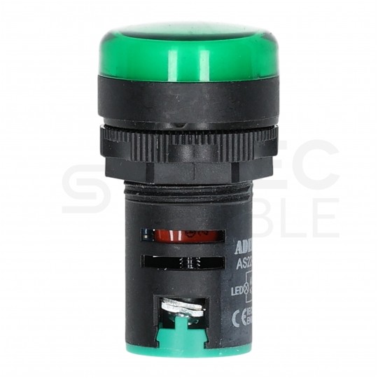 Lampka kontrolna sterownicza LED Zielona 12V fi:22mm ADELID