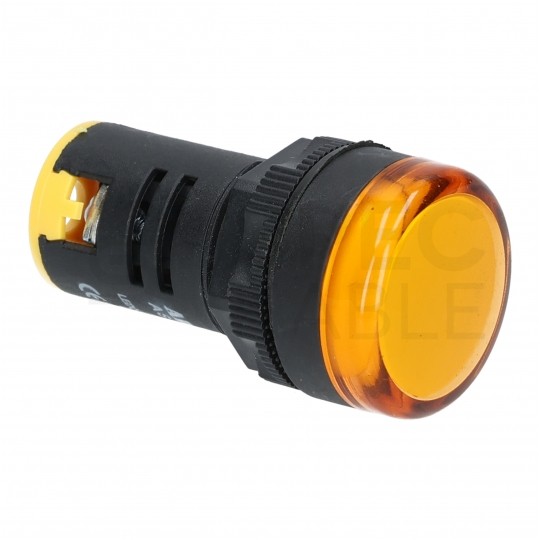 Lampka kontrolna sterownicza LED Żółta 12V fi:22mm ADELID