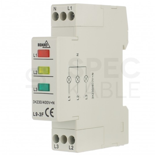 Lampka modułowa sygnalizacyjna (kontrolna) LED 3-kolorowa 3-fazowa 230/400V AC BEMKO