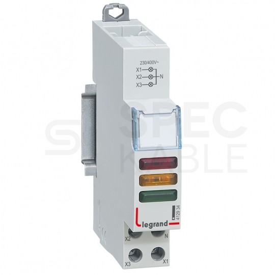 Lampka modułowa sygnalizacyjna (kontrolna) LED 3-kolorowa 3-fazowa 230/400V AC/DC LEGRAND