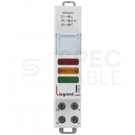 Lampka modułowa sygnalizacyjna (kontrolna) LED 3-kolorowa 3-fazowa 230/400V AC/DC LEGRAND