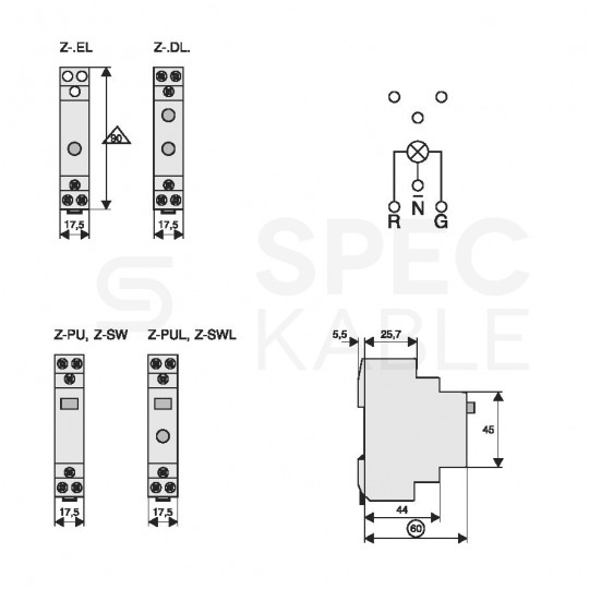 Lampka modułowa sygnalizacyjna (kontrolna) LED Czerwona 1-fazowa 230V AC/DC EATON