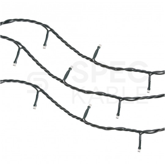 Lampki świąteczne choinkowe zewnętrzne 100 diod zimne białe ze zmianą tryby świecenia 10m IP44 Rebel