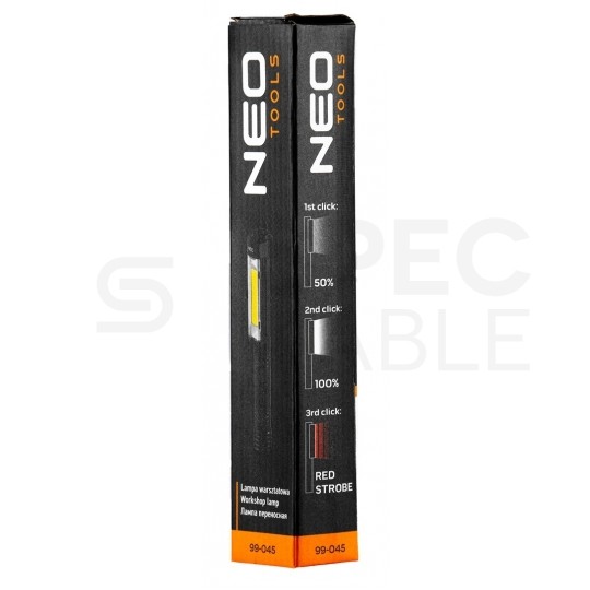Latarka bateryjna LED 4W 400lm lampa inspekcyjna z magnesem i klipsem NEO 99-045